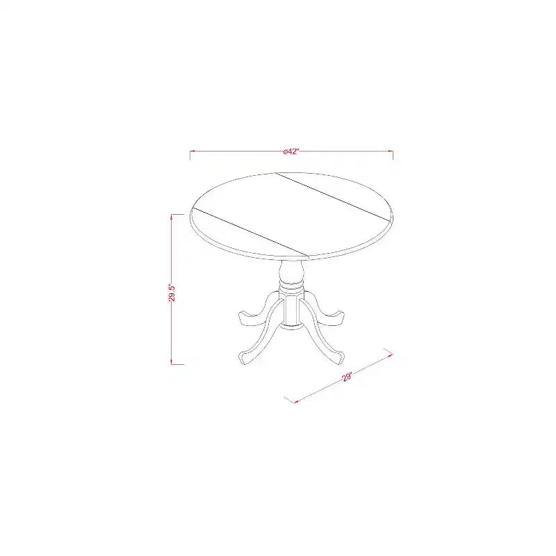 Set da pranzo rotondo con ante a ribalta, marrone sella, similpelle, 2 posti a sedere