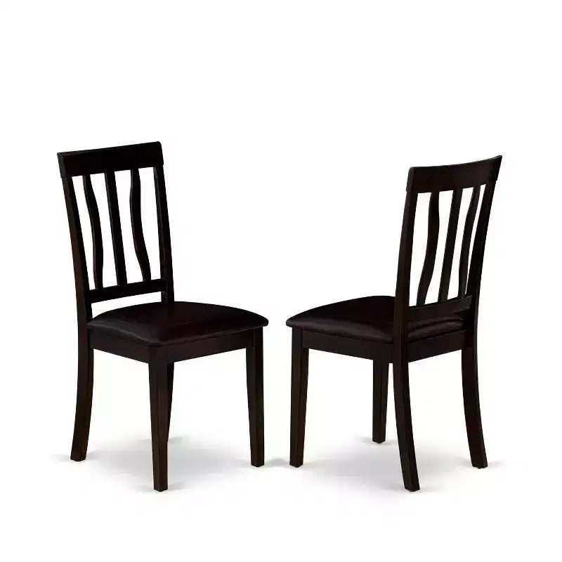 Set da Pranzo Rotondo da 7 Pezzi in Legno con Poltrone in Similpelle, 6 Posti a Sedere