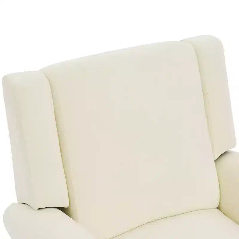 Poltrona reclinabile a dondolo e girevole a 360° in ciniglia marrone/bianco – Posto singolo
