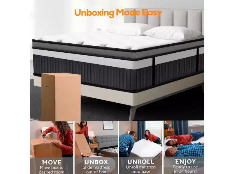 Materasso White King 14" in memory foam ibrido con gel - 2 persone