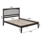 Testiera per letto a piattaforma King Espresso in legno massello - Autoportante, 2 persone