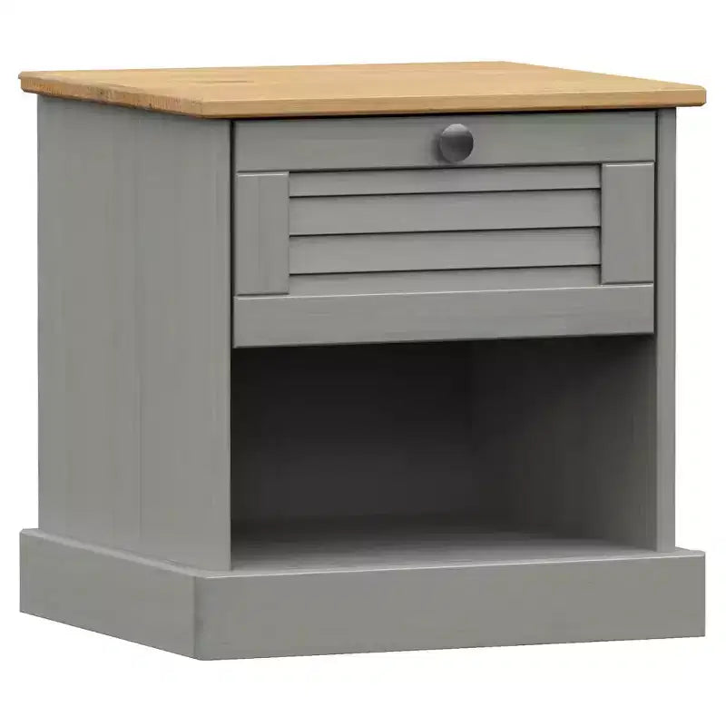 Comodino rettangolare in legno marrone con cassetto - Monouso
