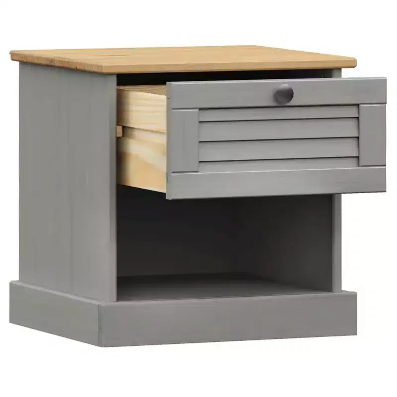 Comodino rettangolare in legno marrone con cassetto - Monouso
