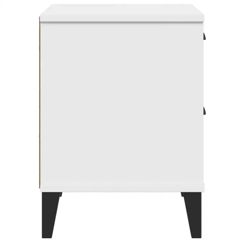 Comodino singolo industriale bianco a 2 cassetti