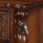 Comodino a 2 cassetti in legno marrone, stile tradizionale
