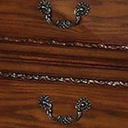 Comodino a 2 cassetti in legno marrone, stile tradizionale