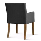 Set di 2 Poltrone Imbottite in Lino con Braccioli — Beige / Nero / Blu / Crema / Verde Scuro / Grigio, Gambe in Legno Massello, Posti a Sedere per 2