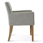 Set di 2 Poltrone Imbottite in Lino con Braccioli — Beige / Nero / Blu / Crema / Verde Scuro / Grigio, Gambe in Legno Massello, Posti a Sedere per 2