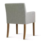 Set di 2 Poltrone Imbottite in Lino con Braccioli — Beige / Nero / Blu / Crema / Verde Scuro / Grigio, Gambe in Legno Massello, Posti a Sedere per 2