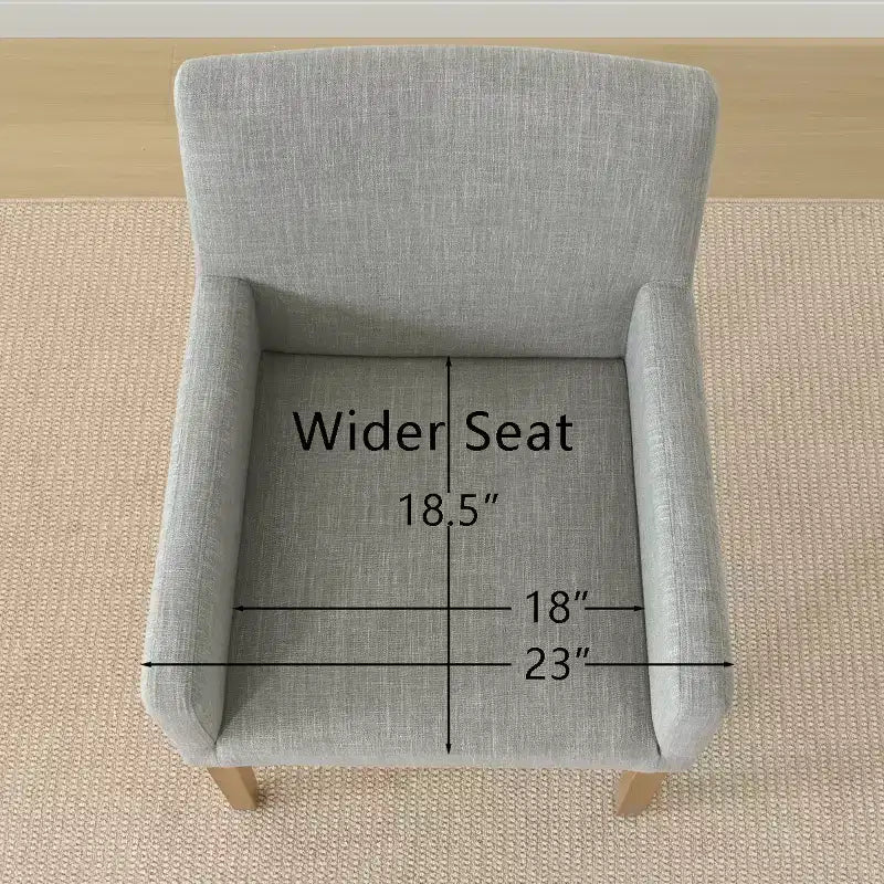 Set di 2 Poltrone Imbottite in Lino con Braccioli — Beige / Nero / Blu / Crema / Verde Scuro / Grigio, Gambe in Legno Massello, Posti a Sedere per 2