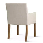 Set di 2 Poltrone Imbottite in Lino con Braccioli — Beige / Nero / Blu / Crema / Verde Scuro / Grigio, Gambe in Legno Massello, Posti a Sedere per 2