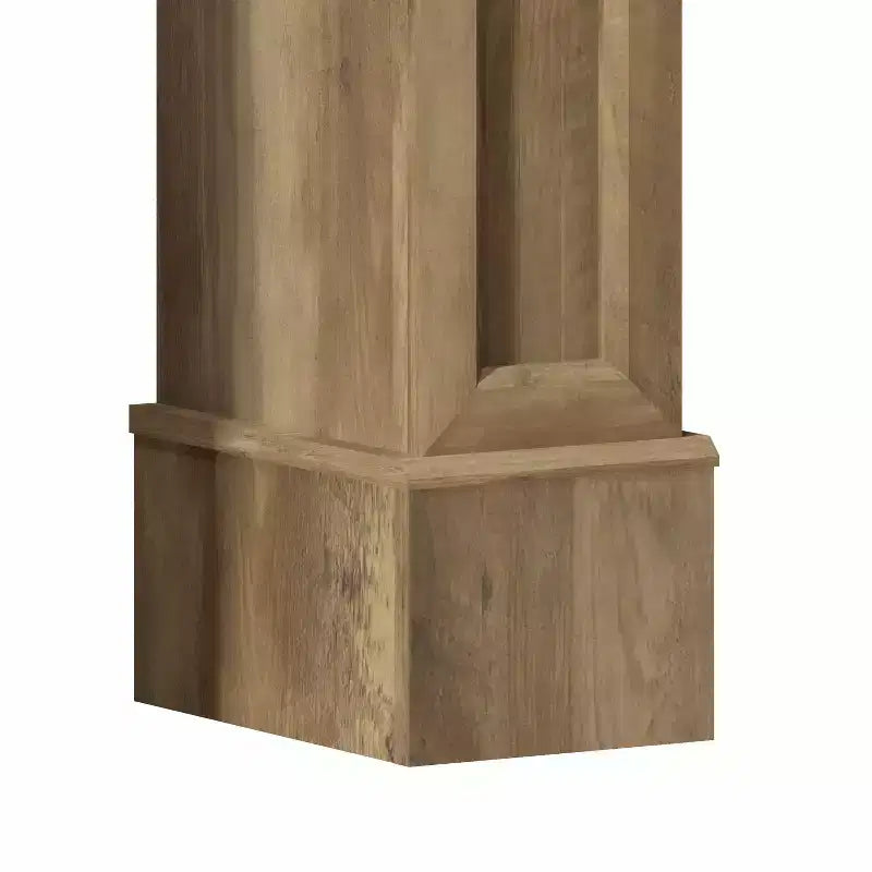 Consolle in Legno Marrone con Specchio e Design Intagliato Decorativo
