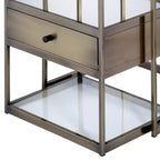Set di 2 Tavolini Nido Marroni, Stile Industriale con Cassetto