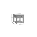 Tavolino quadrato in stile rustico, colore Marrone Barnwood/Bianco Vintage