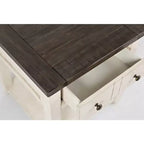 Tavolino quadrato in stile rustico, colore Marrone Barnwood/Bianco Vintage