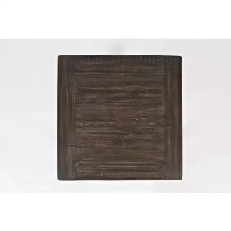 Tavolino quadrato in stile rustico, colore Marrone Barnwood/Bianco Vintage