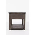 Tavolino quadrato in stile rustico, colore Marrone Barnwood/Bianco Vintage