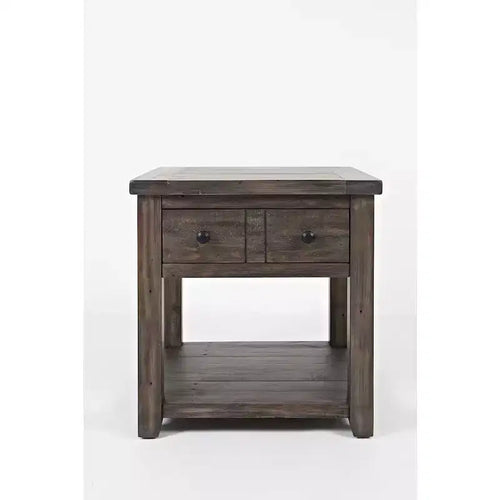 Jofran,Madison County Rustic Reclaimed Pine Farmhouse End Table