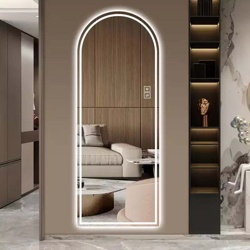 65 x 21 inch Arch LED Full Length Mirror Dimmable Full-Length Standing or Wall-Mounted for Bedroom Living Room Dressing Room