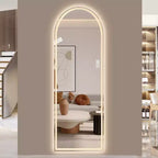 Specchio a LED intero ad arco dorato - da terra e a parete