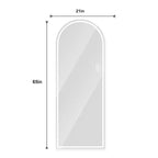 Specchio a LED intero ad arco dorato - da terra e a parete