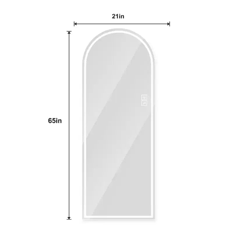 Specchio a LED intero ad arco dorato - da terra e a parete