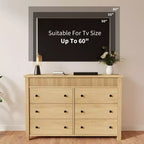 Comò in legno scanalato beige/marrone — Cassettiera a 6 o 7 cassetti per camera da letto, soggiorno e ingresso