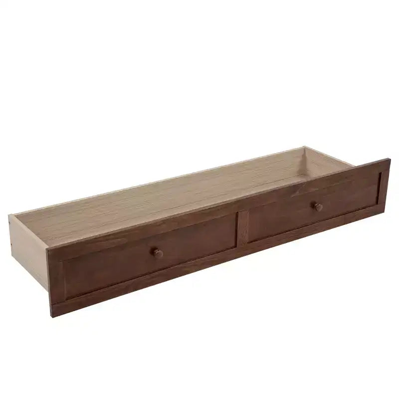 Letto a scomparsa Queen con cassetto, stazione di ricarica e pannello in rattan – Espresso/Noce, 2 posti letto