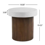 Tavolino rotondo bianco effetto pietra – Per interni/esterni, 1 pezzo