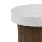 Tavolino rotondo bianco effetto pietra – Per interni/esterni, 1 pezzo