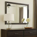 Specchio da Parete Rettangolare con Cornice in Legno Grigio