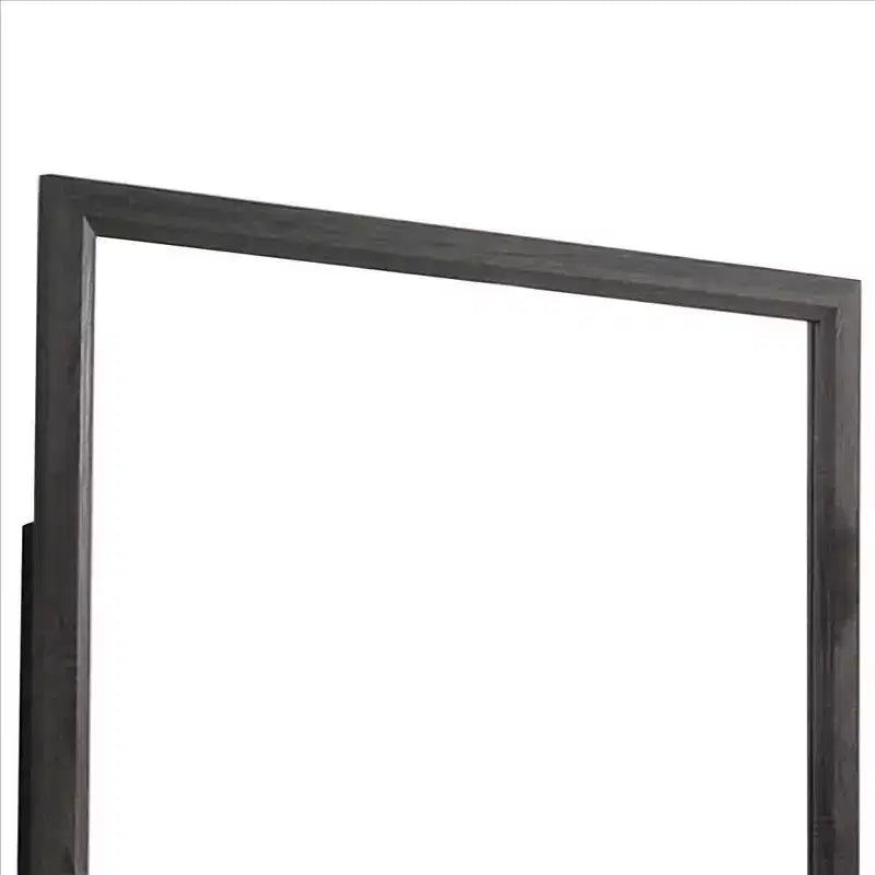 Specchio da Parete Rettangolare con Cornice in Legno Grigio
