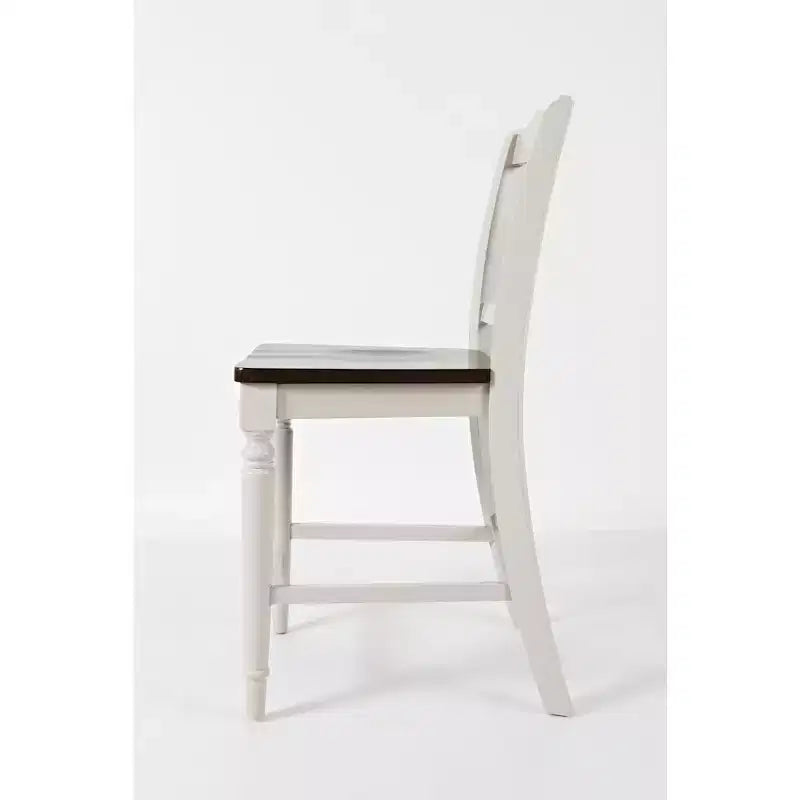 Sgabello da bar ad altezza bancone senza braccioli, grigio tenue e marrone - 1 posto, set da 2