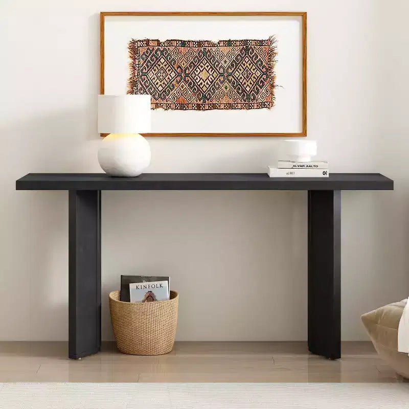 Consolle – Beige / Nero / Naturale, Gambe Geometriche, Ingresso & Corridoio