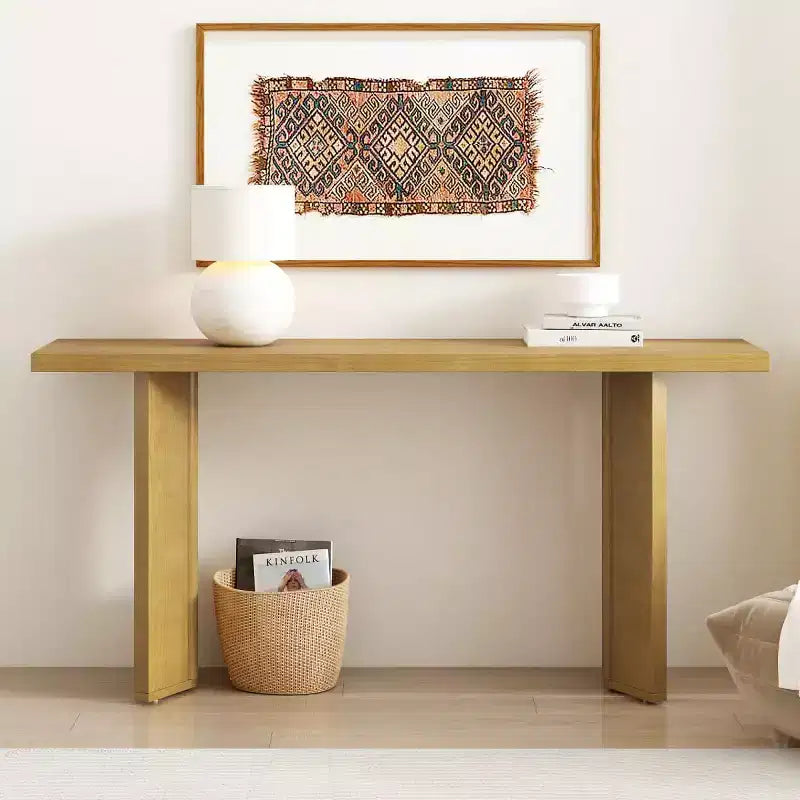 Consolle – Beige / Nero / Naturale, Gambe Geometriche, Ingresso & Corridoio