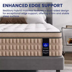 Materasso ibrido in memory foam da 14 pollici bianco e beige, King, 2 persone