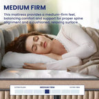 Materasso ibrido in memory foam da 14 pollici bianco e beige, King, 2 persone