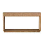 Consolle da 60" stile rustico con 2 cassetti scanalati e ripiano — Nero / Naturale / Noce