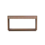Consolle da 60" stile rustico con 2 cassetti scanalati e ripiano — Nero / Naturale / Noce