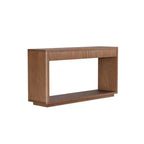 Consolle da 60" stile rustico con 2 cassetti scanalati e ripiano — Nero / Naturale / Noce
