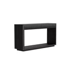 Consolle da 60" stile rustico con 2 cassetti scanalati e ripiano — Nero / Naturale / Noce
