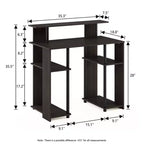 Scrivania per computer da 35" con ripiani laterali — Americano / Nero / Grigio / Bianco, 1 persona