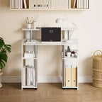 Scrivania per computer da 35" con ripiani laterali — Americano / Nero / Grigio / Bianco, 1 persona