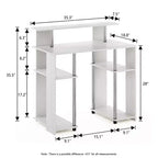 Scrivania per computer da 35" con ripiani laterali — Americano / Nero / Grigio / Bianco, 1 persona