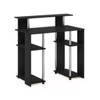 Scrivania per computer da 35" con ripiani laterali — Americano / Nero / Grigio / Bianco, 1 persona