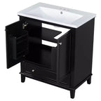 Base per mobile da bagno autoportante da 30" senza lavello – Nero / Grigio / Verde / Bianco, Singolo, con cassetto e ante a battente