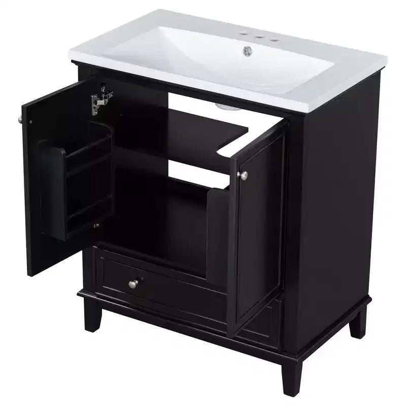 Base per mobile da bagno autoportante da 30" senza lavello – Nero / Grigio / Verde / Bianco, Singolo, con cassetto e ante a battente