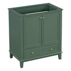 Base per mobile da bagno autoportante da 30" senza lavello – Nero / Grigio / Verde / Bianco, Singolo, con cassetto e ante a battente