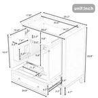 Base per mobile da bagno autoportante da 30" senza lavello – Nero / Grigio / Verde / Bianco, Singolo, con cassetto e ante a battente