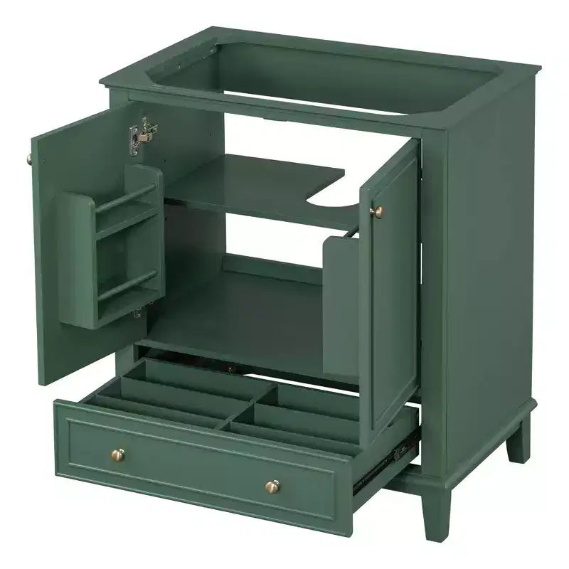 Base per mobile da bagno autoportante da 30" senza lavello – Nero / Grigio / Verde / Bianco, Singolo, con cassetto e ante a battente